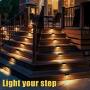 GIGALUMI 12 Pcs Solar Deck Lights, Bronze Finished Waterproof Led Solar Lamp for Outdoor Pathway, Yard, Patio, Stairs, Step and Fences. (Warm White)