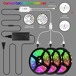 66ft RGB LED Strip Lights Kit, 20M 600 LEDs 5050 RGB LED Light Strip, LED Tape Lights with Remote APP Control Sync to Music, Bluetooth Controller, Remote LED Lights for Bedroom Home Party(4x16.4FT)