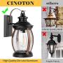 CINOTON Outdoor Wall Lights, IP65 Waterproof Outdoor Light Fixtures Wall Mount, Porch Light with Seeded Glass Shade, E26 Socket Exterior Wall Sconce Lighting, Wall Lamp for Garage, Porch, Doorway