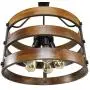 PUZHI HOME Farmhouse Chandeliers 5 Lights Kitchen Island Pendant Lighting Fixture Circular Wood Chandeliers Industrial Metal Retro Pendant Lights for Dining Room Kitchen