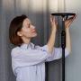Daylight LED Floor Standing Lamp - Tall Modern Reading Task Uplight - 24W Adjustable Warm Cool Super Bright Natural Light Torchiere for Living Room, Dorm, Bedroom or Office - Dimmable - Black