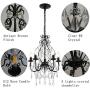 Riomasee Mini Crystal Chandelier 5 Lights Bronze Chandelier with K9 Crystal Raindrop Iron Ceiling Light Fixtures for Bedroom,Dining,Living Room