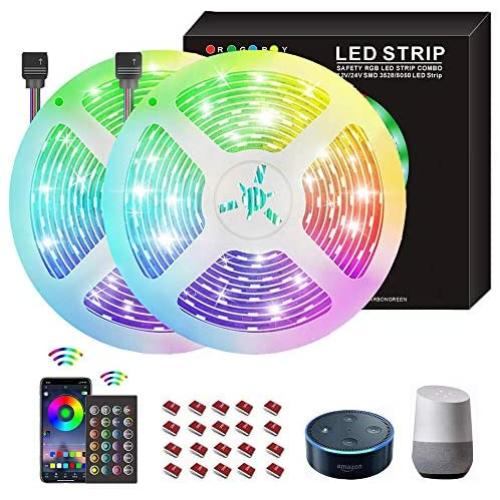 65.6ft Led Strip Lights for Bedroom, Color Changing 5050 RGB Led Lights with Remote, Upgrade App Control Led Light Strips for Room, Christmas,TV, Kitchen, Party