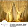 LE 2019 Curtain Lights, Waterproof, 300 LED Plug in Fairy Lights with Remote, 8 Modes Twinkle Lights, Warm White, Dimmable Decorative Indoor Outdoor String Lights for Bedroom, Patio, Parties, Weddings