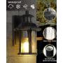 FEMILA Dusk to Dawn Wall Sconce, Outdoor Motion Sensor Wall Lantern, Exterior Waterproof Matte Black Wall Mount Lamp with Seeded Glass Shade for Porch, Entryway, Doorway, 4FW24B-SE BK