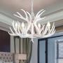 EFFORTINC Resin Antler Chandelier White Antler Chandelier Living Room Dining Room Easy Installation (4 Lights)