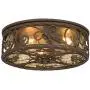 Casa Seville Rustic Outdoor Ceiling Light Fixture Dark Walnut Iron Scroll 12'' Champagne Water Glass Damp Rated for Exterior House Porch Patio Deck - John Timberland