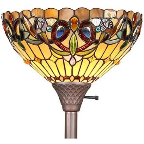 Capulina Tiffany Style Torchiere Floor Lamp, Tiffany Style Floor Light, Victorian Tiffany Pole Lamp, Stained Glass Floor Lamps, Leaded Glass Floor Lamp for Living Room (Tall: 70 inches) Capulina Tiffany Style Torchiere Floor Lamp, Tiffany Style Floor Light, Victorian Tiffany Pole Lamp, Stained Glass Floor Lamps, Leaded Glass Floor Lamp for Living Room (Tall: 70 inches)