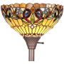 Capulina Tiffany Style Torchiere Floor Lamp, Tiffany Style Floor Light, Victorian Tiffany Pole Lamp, Stained Glass Floor Lamps, Leaded Glass Floor Lamp for Living Room (Tall: 70 inches)
