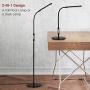 LED Floor Lamp for Living Room Bedroom Office with Remote Control and Timer, 5 Brightness Level 5 Color, 1800lm Dimmable Standing Light , Albrillo 2-in-1 LED Reading Lamp, Black