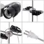 DEEPLITE Modern Floor Lamp, Tall Standing Lamp with 2 Bulb Socket for Office Bedroom Living Room Bright Lighting, Brushed Nickel Body, White Lampshade