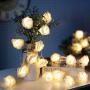 JMEXSUSS 16.4ft 30 LED Rose Lights Battery Operated String Lights with Remote 8 Modes Artificial Flowers Lights, Unique Gifts for Women Men Christmas Wedding Valentines Day Anniversary Birthday