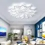 TFCFL 18 Heads LED Ceiling Light, Modern Dimmable Acrylic Chandelier Lamp Lotus Shape Pendant Light Fixture for Living Room Dining Bedroom (White)