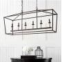JONATHAN Y JYL7439A Pagoda Lantern Dimmable Adjustable Metal LED Pendant, Classic, Traditional for Dining, Living Room, Kitchen, 49'' 6-Bulb, Oil Rubbed Bronze