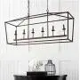 JONATHAN Y JYL7439A Pagoda Lantern Dimmable Adjustable Metal LED Pendant, Classic, Traditional for Dining, Living Room, Kitchen, 49'' 6-Bulb, Oil Rubbed Bronze