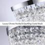 FERWVEW 2 Lights Modern Chrome Mini Chandelier Flush Mount Crystal Ceiling Light Fixture,D9.84'' H5.35'' Elegant Ceiling Lighting Fixture Lamp for Hallway Bedroom Living Room Dining Room Bar Bathroom FERWVEW 2 Lights Modern Chrome Mini Chandelier Flush Mount Crystal Ceiling Light Fixture,D9.84'' H5.35'' Elegant Ceiling Lighting Fixture Lamp for Hallway Bedroom Living Room Dining Room Bar Bathroom