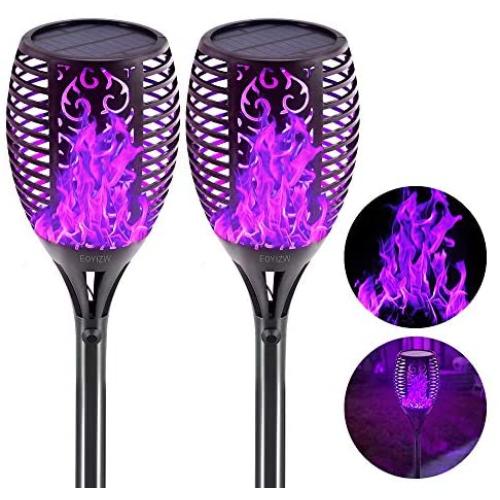 EOYIZW Solar Torch Light with Flickering Flame, 43'' (2 Pack) Upgraded Flame Torch Lights-IP65 Waterproof Solar Flame Lights Dusk to Dawn Auto On/Off Security Torch Light for Garden Lawn Yard Patio