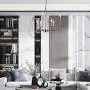 Sivilynus Chandelier Kitchen Modern Lighting 8 Lights Brushed Nickel Sputink Hanging Fixture for Dining Room Lighting Farmhouse for Living Room Bedromm Foyer Kitchen