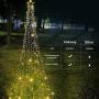 Ankway Solar String Lights Outdoor, 8 Lighting Modes Waterfall Christmas Fairy Lights with Star Outside Tree Wall Decorations for Yard, Garden, New Year, Holiday, Birthday, Wedding, Party (Solar)