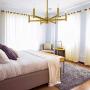 Wellmet Gold Chandelier Dining Room 26 inch, Modern Sputnik Chandelier 6 Light, Hanging Pendant Lighting Mid Century Ceiling Light Fixture for Kitchen Island Living Room Bedroom, Brushed Brass