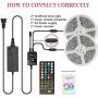 65.6FT/20M LED Strip Lights, Rusunde Ultra-Long Color Changing Light Strip Sync to Music, 600 LEDs 5050 RGB SMD Flexible Tape Light Kit with 40 Keys IR Remote and Power Adapter for Kitchen Home Party