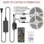 65.6FT/20M LED Strip Lights, Rusunde Ultra-Long Color Changing Light Strip Sync to Music, 600 LEDs 5050 RGB SMD Flexible Tape Light Kit with 40 Keys IR Remote and Power Adapter for Kitchen Home Party