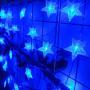 HUGSVIK 25Ft 50 LED Blue Star Lights for Bedroom,8 Modes Battery Operated Blue Christmas Lights, LED Star String Lights for Christmas Wedding Party Bedroom Kids Bed Canopy Camping Patio Umbrella