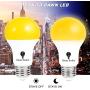 2 Pack LED Dusk to Dawn A19 Bug Light Bulbs, Yellow Bulb, Amber Light with Automatic Sensor Bulb, LED Porch Lights Security Outdoor Bulb, Auto on/Off, 2000K E26, 500 Lumens by Bluex Bulbs