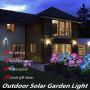Solar Lights Outdoor Decorative - 2 Pack Hydrangea Solar Garden Stake Lights Waterproof and Realistic LED Flowers Powered Outdoor In-Ground Lights for Garden Lawn Patio Backyard (Purple)