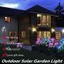 Solar Lights Outdoor Decorative - 2 Pack Hydrangea Solar Garden Stake Lights Waterproof and Realistic LED Flowers Powered Outdoor In-Ground Lights for Garden Lawn Patio Backyard (Blue)