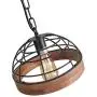 Anmytek Adjustable Wood Metal Chandelier Iron Net Frame Cover Pendant Lighting for Kitchen Island Rustic Industrial Edison Hanging Light Dining Room Vintage Ceiling Light Fixture 1-Light (P0027)