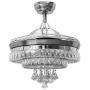 Sweety House 42''Luxury Crystal Ceiling Fan Chandelier with Remote Control LED Lights and Three-Speed Stealth Fan Blade Silent Motor Lighting Chandelier (42 inches-Style 1) (42''Luxury Crystal)