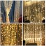 MZD8391 Curtain String Lights, 9.8 X 9.8ft 304 LED Starry Fairy Lights for Wedding, Bedroom, Bed Canopy, Garden, Patio, Outdoor Indoor (Warm White)