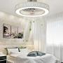 Dimmable Chandelier Ceiling fan light with Remote Control,7-Blades and Bamboo Leaf Style LED Light for Dining Room/Bedroom Office 110V