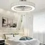 Dimmable Chandelier Ceiling fan light with Remote Control,7-Blades and Bamboo Leaf Style LED Light for Dining Room/Bedroom Office 110V