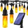 TomCare Solar Lights Flickering Flame Outdoor Solar String Lights 27 Ft USB Charged Waterproof Decorative Hanging Patio Lights Outside Lights LED String Lighting for Patio Garden Backyard TomCare Solar Lights Flickering Flame Outdoor Solar String Lights 27 Ft USB Charged Waterproof Decorative Hanging Patio Lights Outside Lights LED String Lighting for Patio Garden Backyard