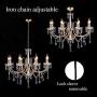 Crystal Chandeliers Lighting Fixture Ceiling Lights Fixture with Adjustable Height 9 Lights for Dining Room Chandelier, Corridor, Indoor, Modern Furniture for Living Room, Bedroom, Golden