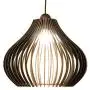 Black Wooden Ceiling Pendant Light. Modern & Contemporary Hanging light fixture with Adjustable Cord for Kitchen, Dining or Living Room, Bedrooms or Office Space Max 60 Watt (NEW VERSION)