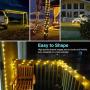 Kolpop Solar String Lights Outdoor, 79ft 240 LED 8 Modes Solar Fairy Lights Outdoor Waterproof Solar Rope Lights Outdoor Waterproof Led for Patio Yard Christmas Trees Wedding Party (Warm White)