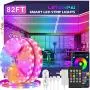 Led Strip Lights, 82ft/25m Long Smart Led Light Strips Music Sync 5050 RGB Color Changing Rope Lights,Bluetooth APP/IR Remote/Switch Box Control Led Lights for Bedroom,Home Decoration,Party,Festival