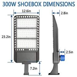 300W LED Parking Lot Lights 36000LM Natural White 5000K IP65 Waterproof Outdoor LED Lights Dusk to Dawn Photocell