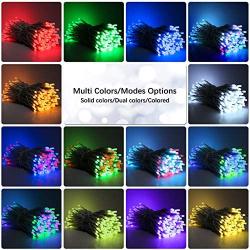 Brizled Christmas String Lights, 66ft 200 LED Color Changing Christmas Lights with Remote, Unique Dual Color Xmas Tree Lights Waterproof Outdoor String Lights for Christmas Home Bedroom Wedding Decor