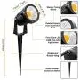 ZUCKEO 5W LED Landscape Lights 12V 24V Garden Lights Waterproof Warm White Walls Trees Flags Outdoor Landscape Spotlights with Stakes (8 Pack)