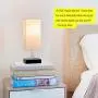 Brightech Grace LED USB Bedside Table & Desk Lamp – Modern Lamp with Soft, Ambient Light, Unique Lampshade & Functional USB Port – Perfect for Table in Bedroom, Living Room, or Office - Black