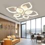 4+4 Modern LED Ceiling Light Acrylic Chandelier Living Room Bedroom Pendant Light Flower Shaped 84W