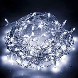 EMITEVER String Lights Indoor/Outdoor - Waterproof Ultrabright & Safe - 8 Modes Twinkle Lights 39FT 100LED, UL Plug in Christmas String Lights for Bedroom (Cold White)