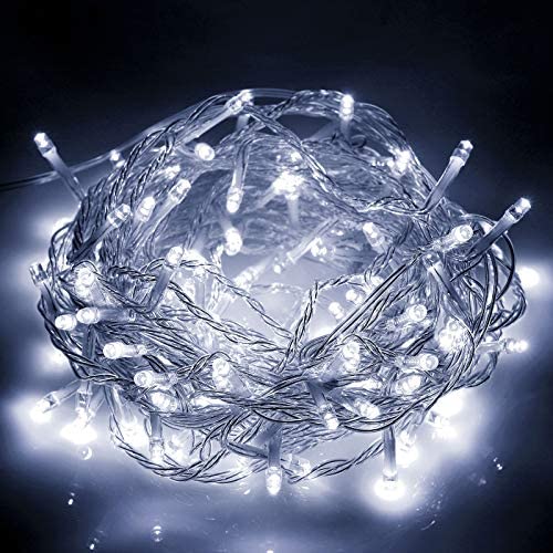 EMITEVER String Lights Indoor/Outdoor - Waterproof Ultrabright & Safe - 8 Modes Twinkle Lights 66FT 300LED, UL Plug in Christmas String Lights for Bedroom (Cold White)