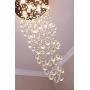 Saint Mossi Modern K9 Crystal Spiral Raindrop Chandelier Lighting Flush Mount LED Ceiling Light Fixture Pendant Lamp for Dining Room Bathroom Bedroom Livingroom 5GU10 Bulbs Required H39'' X W16''