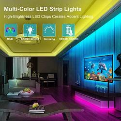 ViLSOM Led Strip Lights 16.4 Feet RGB 5050 Led Light Strip Kit with Remote and 12V Power Supply Led Lights for Bedroom, Room, TV, Kitchen and Home Decoration Bias Lighting