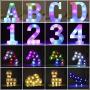 HYFILOD Alphabet Symbol Battery-Powered LED Colorful Decorative Night Light Childrens Gift Wedding Birthday Party Decoration (Letter K)